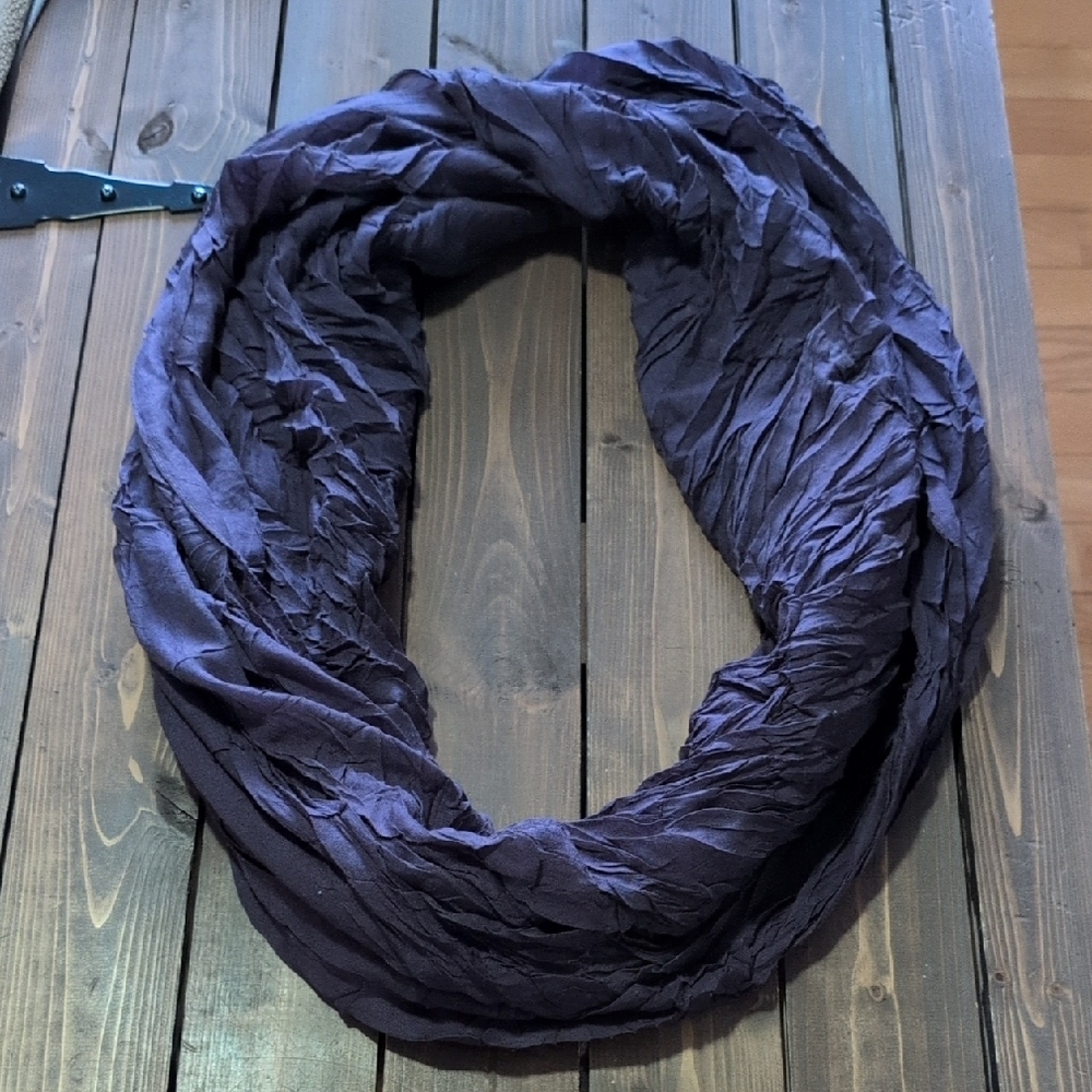 Purple Crinkled Infinity Scarf